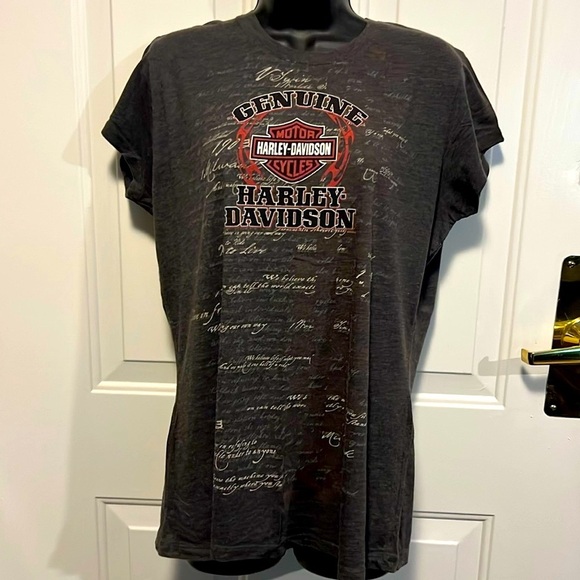 Harley-Davidson Tops - HARLEY-DAVIDSON 🏍️ GRAY COTTON SHORT SLEEVE JOHNSTOWN, PA T-SHIRT Women’s XXL